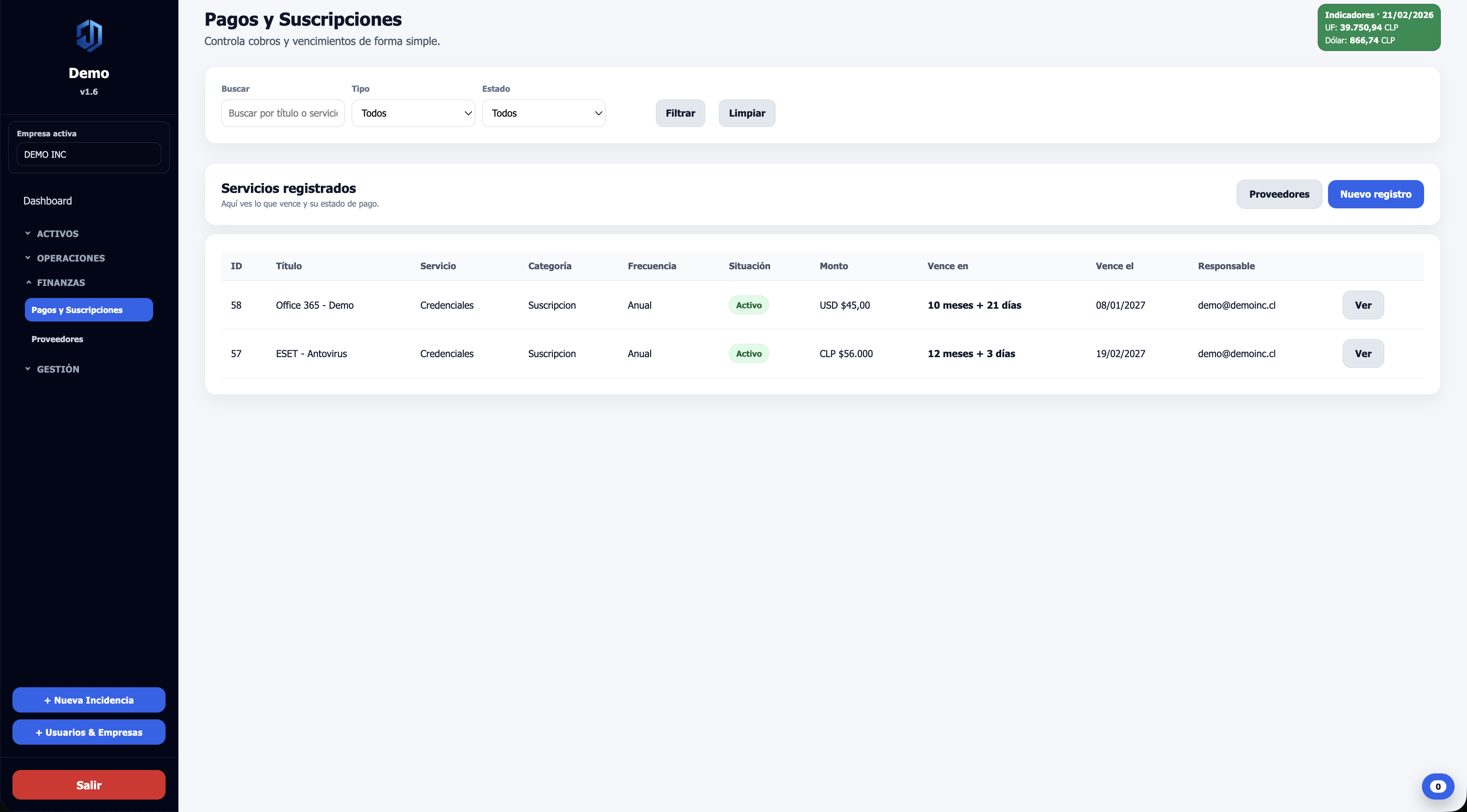 Pagos y suscripciones
